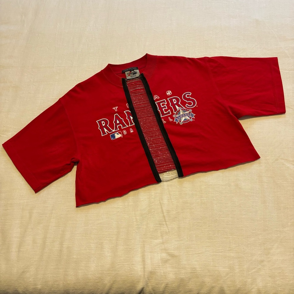 Vintage Texas Rangers Trendy and Tipsy Cropped Tee